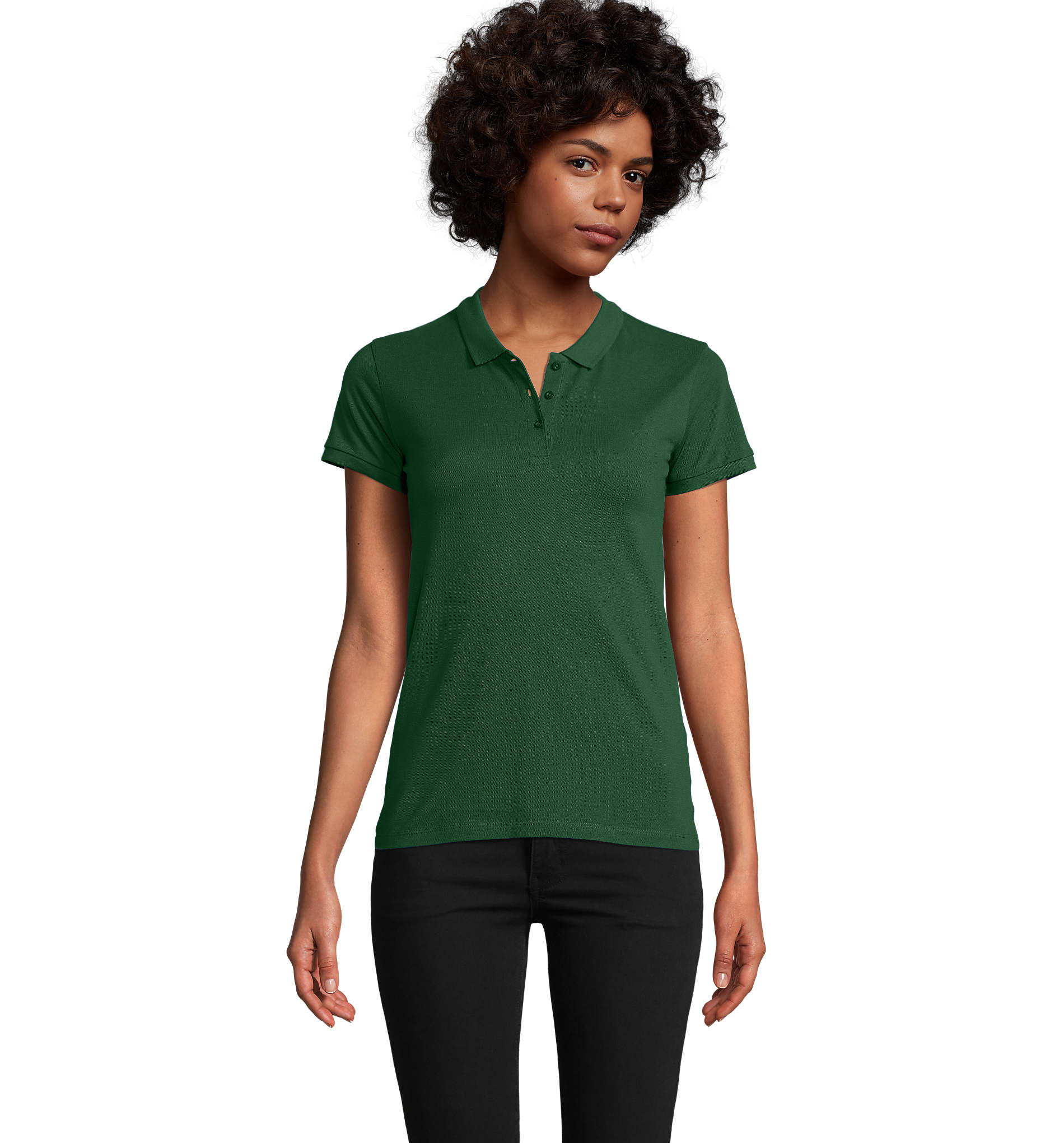 Polo femme coton bio publicitaire 170g - PLANET Vert bouteille